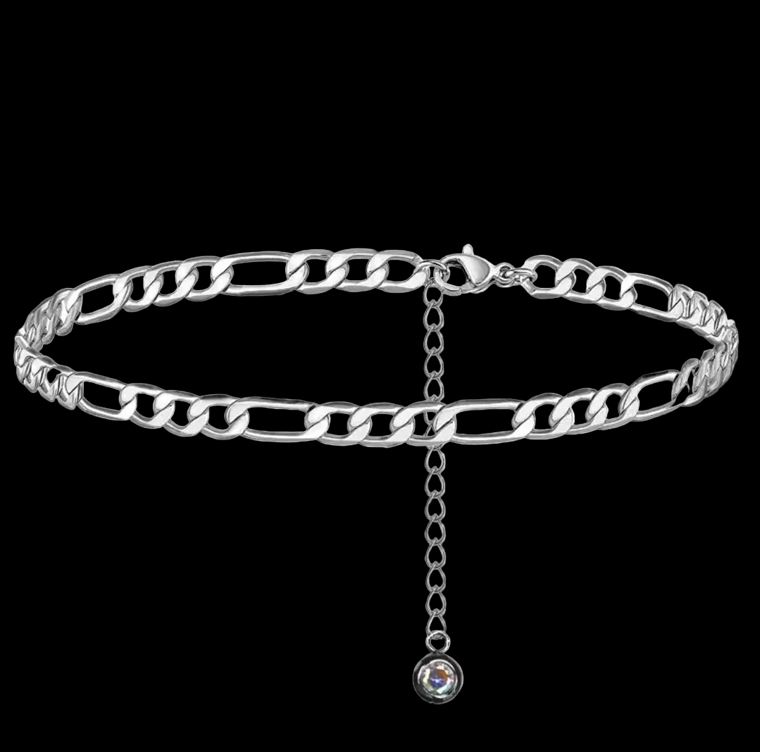 Figaro Chain Anklet Women 
Titanium Steel 18K Gold Plated 
Adjustable Leg Chain Colorful Zircon 
Charm Jewelry Gift