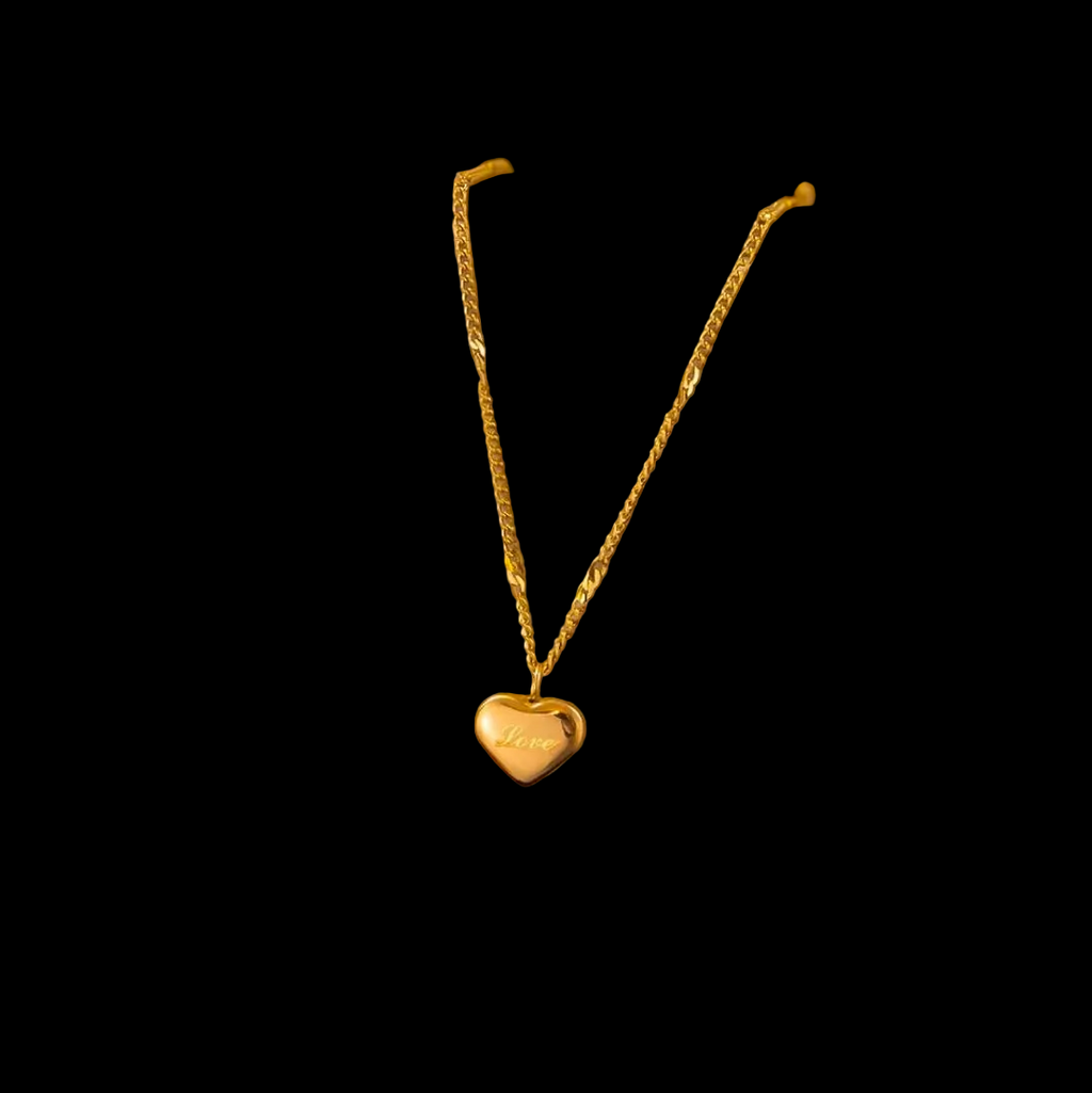 Heart Pendant Gold Plated Stainless Steel Necklace For Women Fashion Jewelry Minimalist