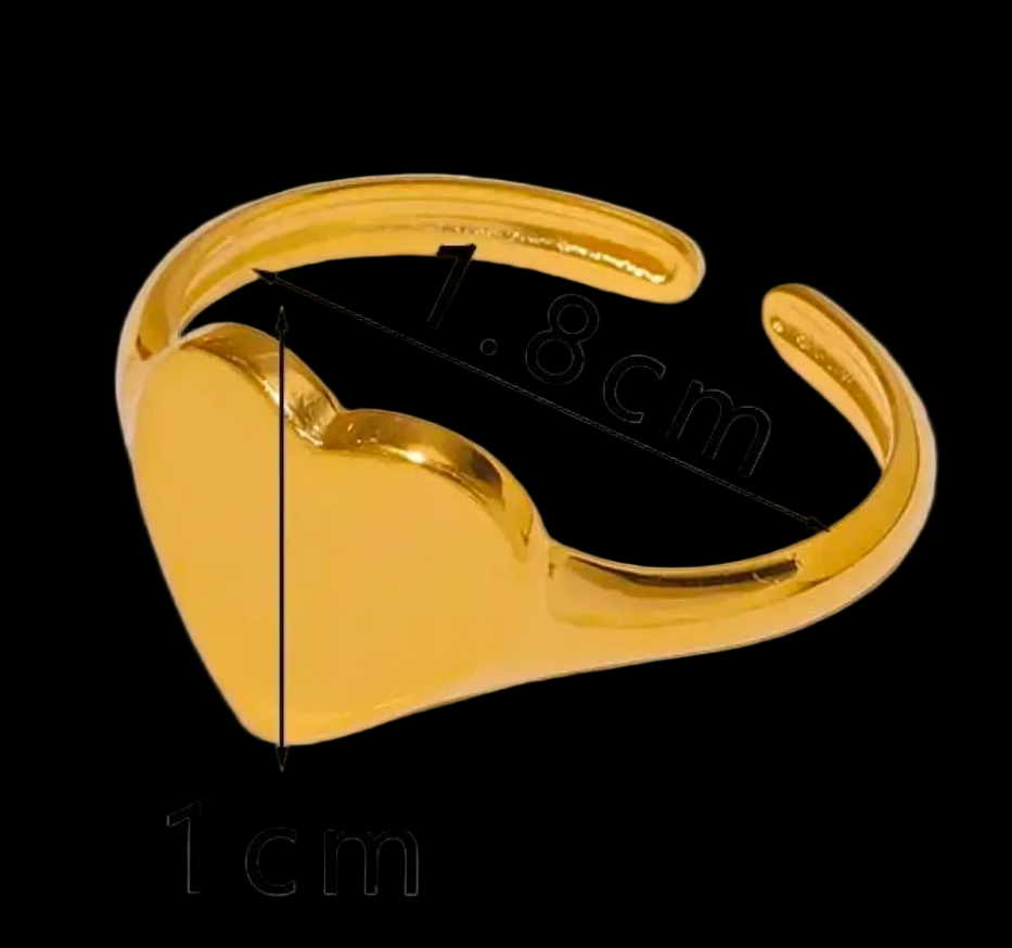 Gold Minimalist Heart Slim Ring