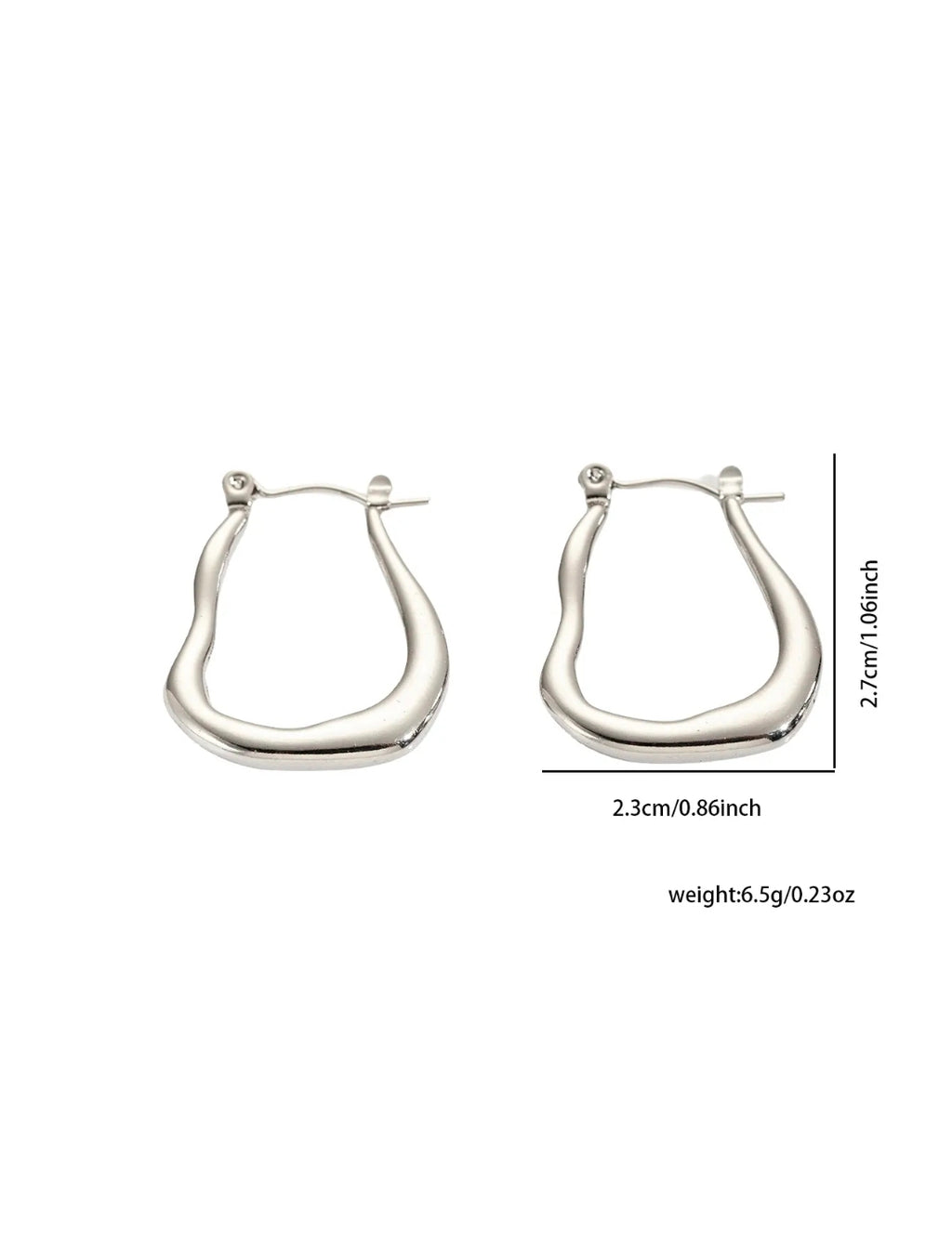 Silver Mirror Crescent Stud Earrings