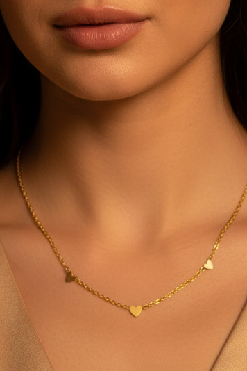 Mini Heart Gold Plated Stainless Steel Necklace For Women Fashion Jewelry Minimalist