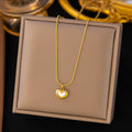 White Shell Heart Gold Plated Stainless Steel Necklace For Women Fashion Jewelry Minimalist
