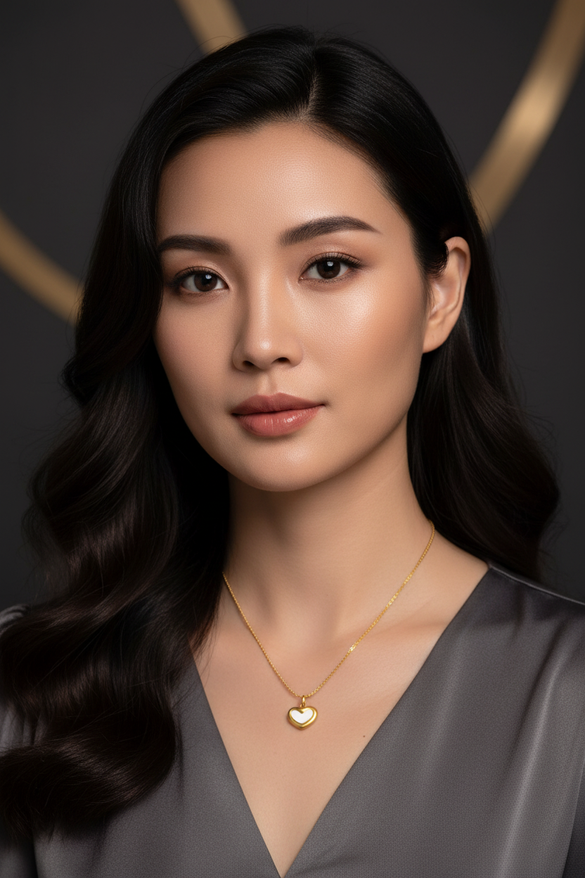 White Shell Heart Gold Plated Stainless Steel Necklace For Women Fashion Jewelry Minimalist
