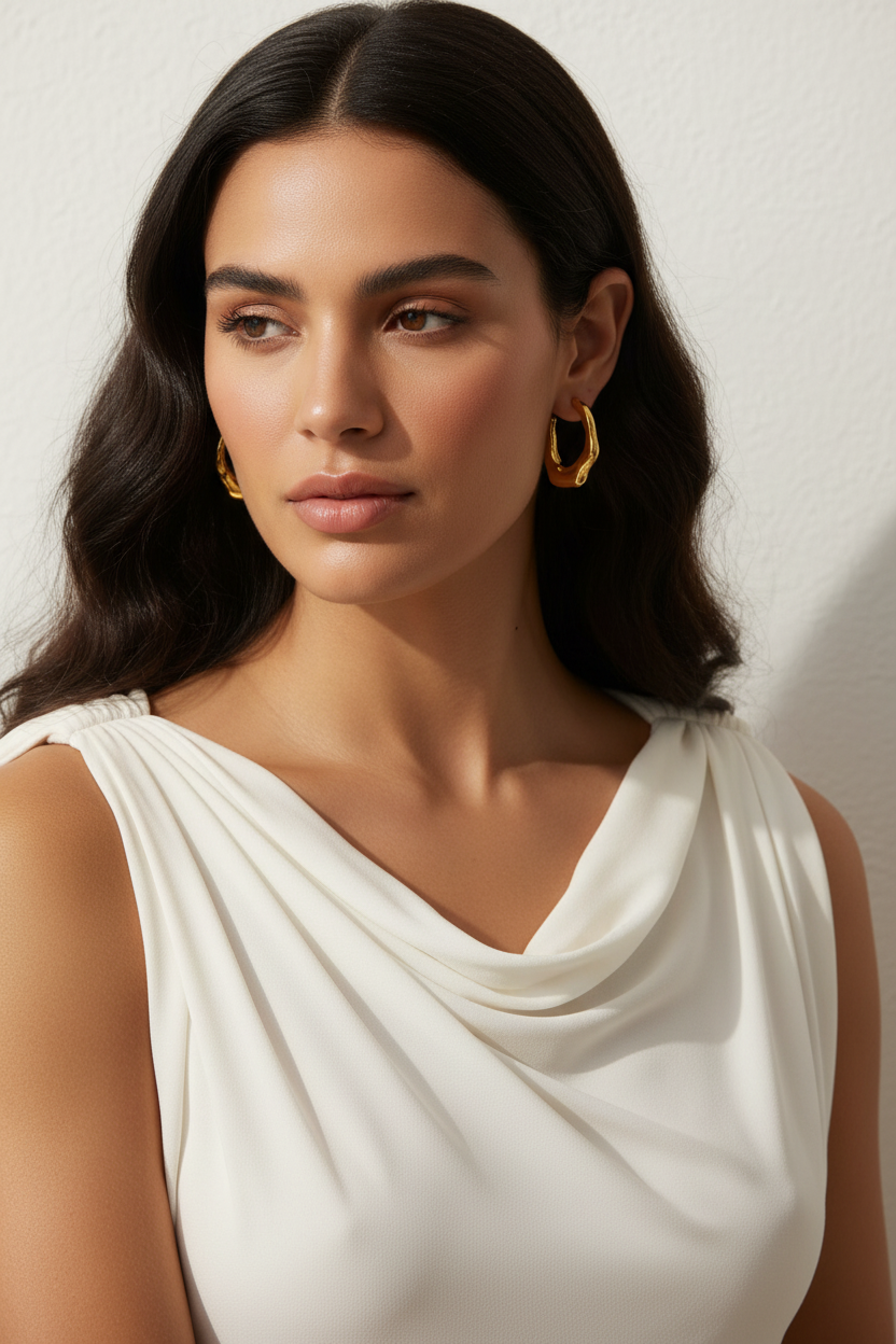Gold Chain-Style Hoop Earrings