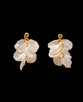 Floral Petal Fringe Earrings With 925 
Sterling Silver Earring Post Alloy Faux 
Artificial Pearl Elegant Romantic 
Accessory For Women