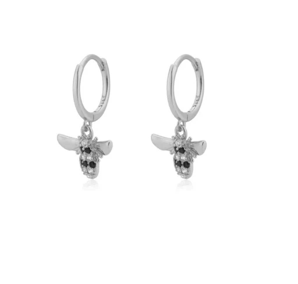Zircon Drop Hoop Earrings Star 
Moon Cross Evil Eye Animal Gold Plated 
With Earring Post Fashion