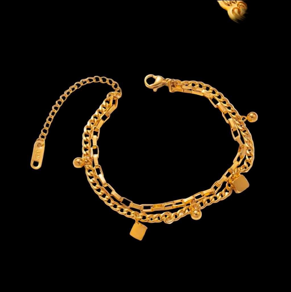 Titanium Steel 18K Gold Plated 
Bracelet For Women Fashion Luxury 
Stainless Steel Heart Butterfly Shell 
Rhinestone Charm Bracelet Jewelry Gift