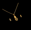 Pineapple Shape Fashion Jewelry Necklace And Earrings For Women 304 Stainless Steel Gift Set